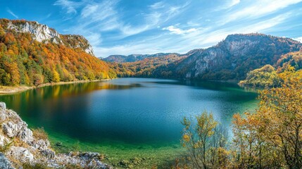 Breathtaking Panoramic View of a Scenic Ridge and Calm Waters