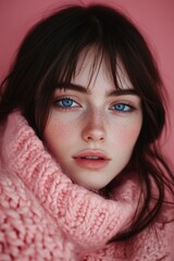 Woman with blue eyes