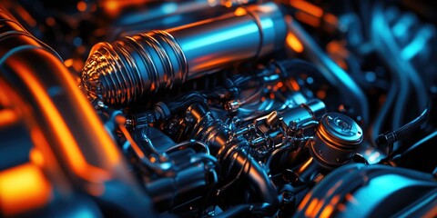 Car Engine Close-Up