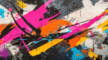 Fototapeta premium Urban Graffiti Art, City Streets, Graphic Design, Gritty Environment, Abstract View, Neon Accents for Impact