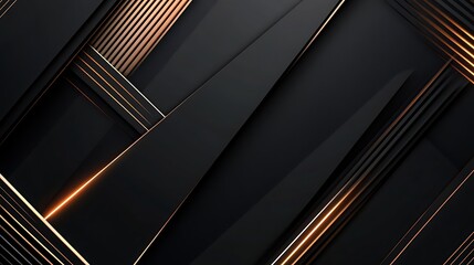 Obraz premium Rich black and gold luxury background with soft futuristic polygon lighting 