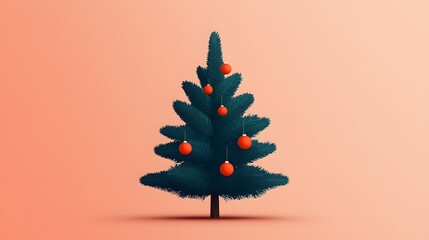 Festive christmas tree decoration holiday season digital artwork minimalist style centered view celebrating joy and tradition