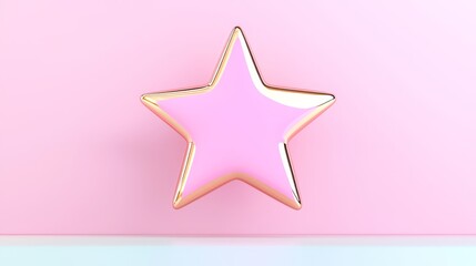 Obraz premium Artistic pink star decoration trendy studio graphic design aesthetic background close-up view creative inspiration