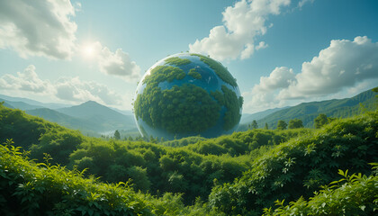 Green Planet Earth Representing Environmental Harmony