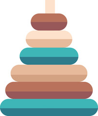 Colorful pyramid kid toy vector illustration