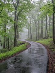 Fototapeta premium Winding Road in Forest