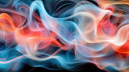 Obraz premium Abstract swirling light patterns in blue orange and white