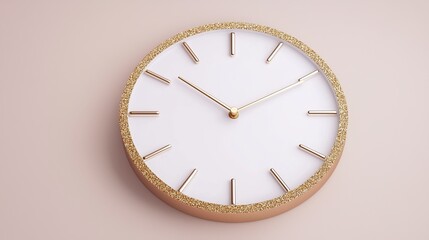 Elegant gold-trimmed clock modern home decor wall art minimalist design close-up view timeless style