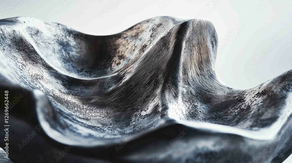 Poster abstract macro view of metallic sculpture with unique design