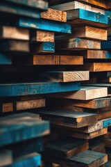 Fototapeta premium Stacked Wooden Planks