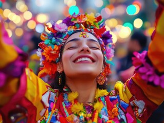 Woman in Colorful Dress