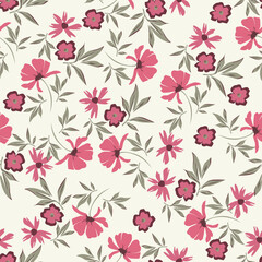 Seamless pattern with floral motifs. Vector illustration.