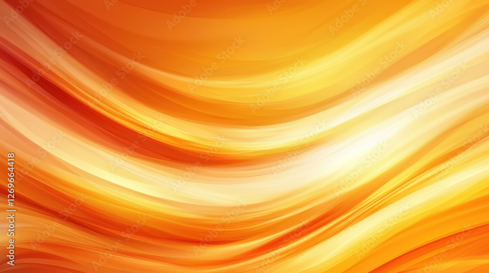 Poster vibrant gradient of orange and yellow with smooth flowing lines, creating warm and inviting atmosphe