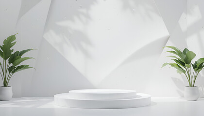 Minimal White Product Banner Design with Copy Space for Advertisement.  Product banner design, copy space, advertising, advertisement design.