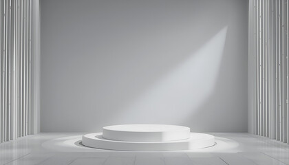 Minimal White Product Banner Design with Copy Space for Advertisement.  Product banner design, copy space, advertising, advertisement design.