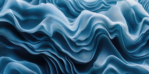 Obraz premium Blue Fabric Waves Close Up
