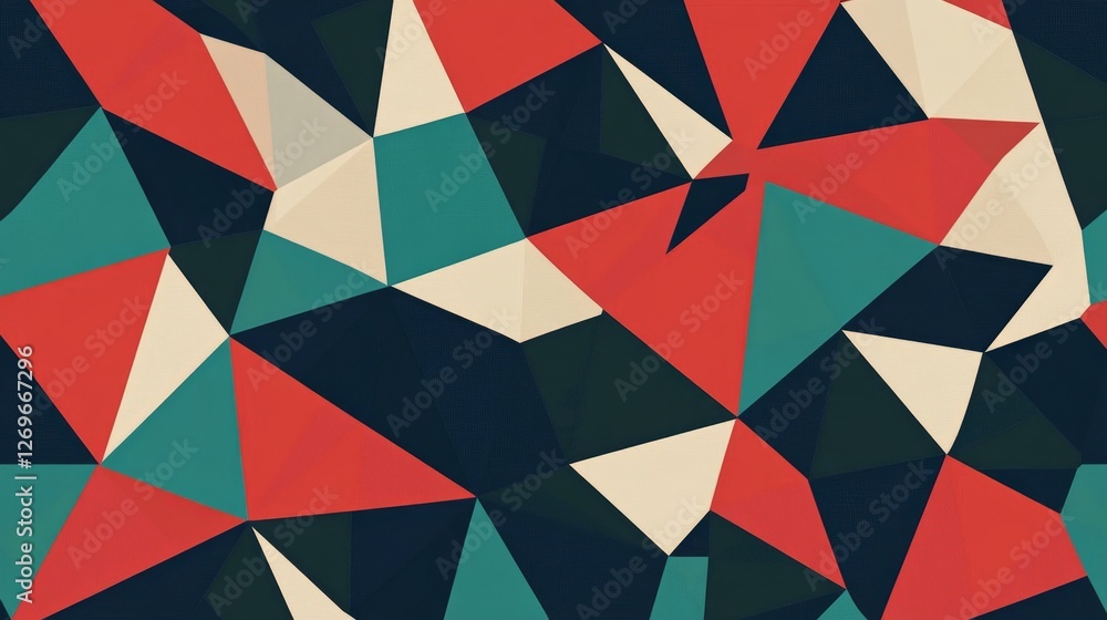 Poster abstract geometric pattern of overlapping triangles in vibrant colors