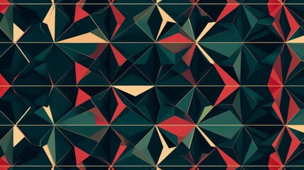 Geometric pattern, abstract design, dark colors, repeating triangles