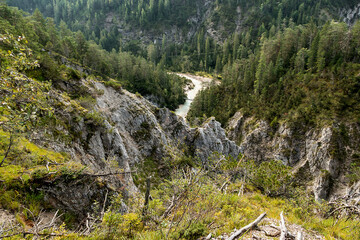 Landscape of Isar river origin, Scharnitz, Austria