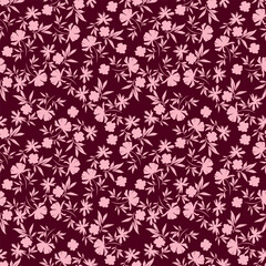 Seamless floral pattern. Vector botanical background. Tree branches with flowers