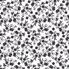Seamless pattern with floral motifs. Vector illustration.