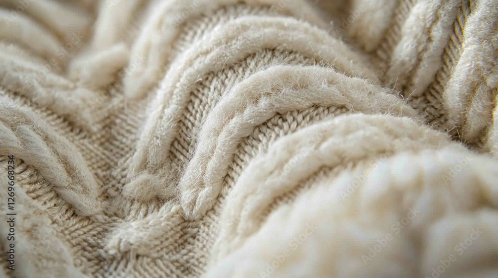 Aufkleber close up of soft textured wool fabric with detailed patterns