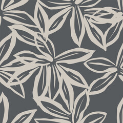 Seamless pattern with floral motifs. Vector illustration.