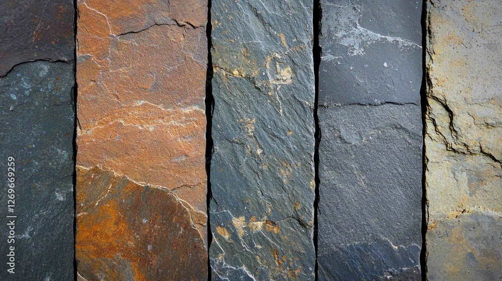 Poster detailed view of weathered slate textures and patterns