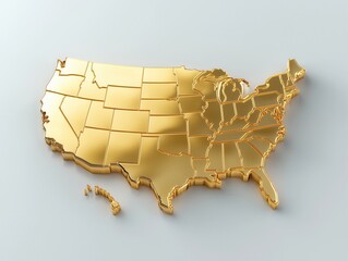USA golden map