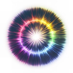 Obraz premium Abstract Rainbow Burst Vibrant Energy Colorful Light Rays Circular Design