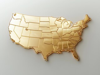 USA golden map