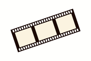 Fototapeta premium Illustration of a classic filmstrip roll, representing traditional movie production and cinematography, designed in a simple and elegant vector style.