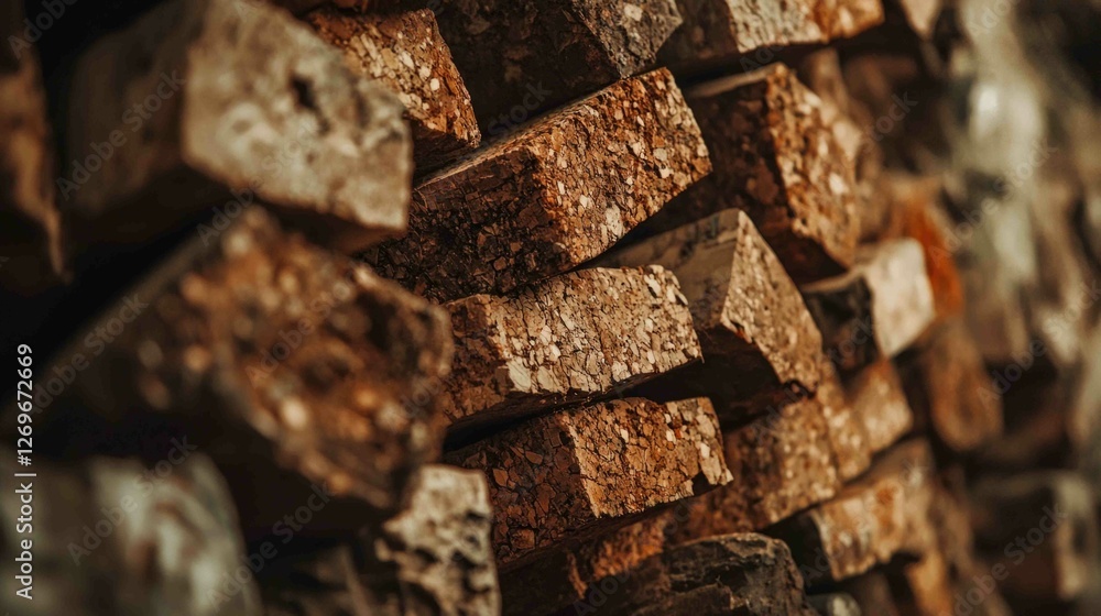Poster detailed natural cork texture close-up for textural overview