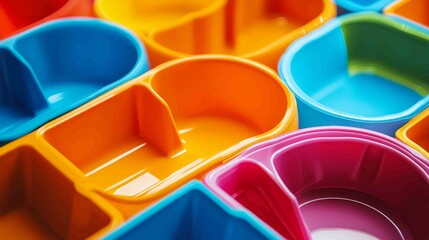 Smooth Curved Plastic Containers in Vibrant Colors and Patterns