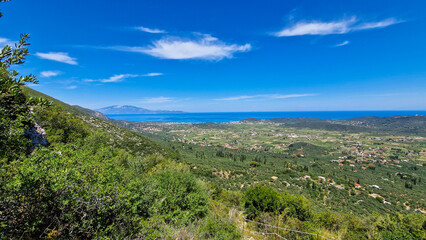 Zakynthos, Greece. Cliffs with caves on the Zakynthos island