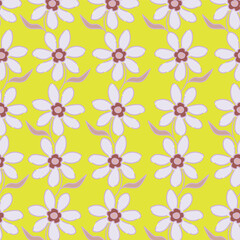 Seamless pattern with floral motifs. Vector illustration.