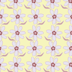 Seamless pattern with floral motifs. Vector illustration.
