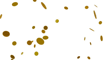 Gold coins (dollar) on a transparent background