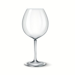 Realistic 3D illustration of a classic large round wine glass, ideal for serving red wine in formal dining or bar settings.