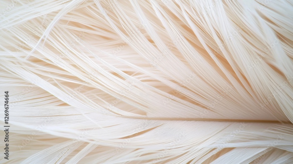 Poster close-up of an intricate feather with delicate barbs showcasing fine textures and subtle details in 