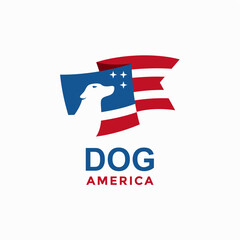 Obraz premium dog America simple logo in negative space 