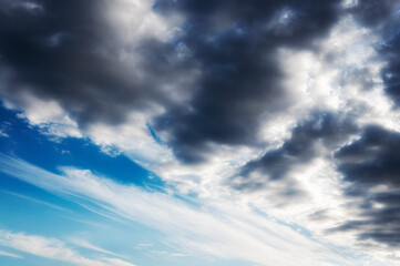 Generated imageDramatic sky before storm  against blue sky.