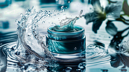 water splash in cream 