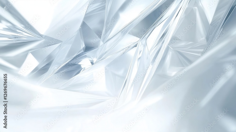 Wall mural white 3d rendering futuristic perspective background with soft light wavy lines.