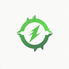 Obraz premium Abstract green lightning logo design, creative, modern, business