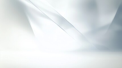 White 3d rendering futuristic perspective background with soft light wavy lines. 