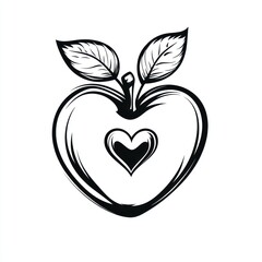 Fototapeta premium Heart Shaped Apple Graphic Illustration