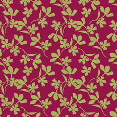 Seamless floral pattern. Vector botanical background. Tree branches with flowers