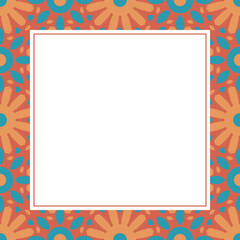 Oriental ornamental mosaic. Arabic design for page decoration. Vector frame of asian mosaic border