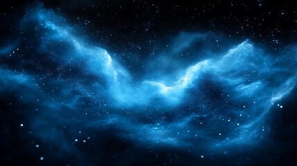 Celestial Symphony, Ethereal blue nebula and stardust create cosmic artwork